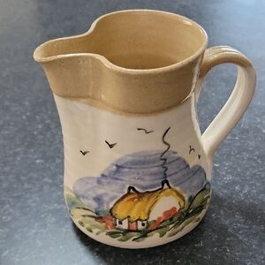 O'Neill Pottery Bunratty Castle Ireland Hand-Painted Ceramic  Pitcher Cottage
